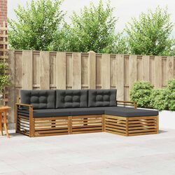 Natural Acacia Wood Outdoor Sofa Set for Garden Comfort