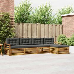 5-Piece Outdoor Sofa Set in Acacia Wood with Cushions