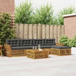 6-Piece Modular Outdoor Sofa Set with Cushions