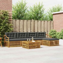 6 Piece Modular Outdoor Sofa Set with Cushions