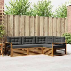 4-Piece Outdoor Sofa Set with Cushions for Gardens