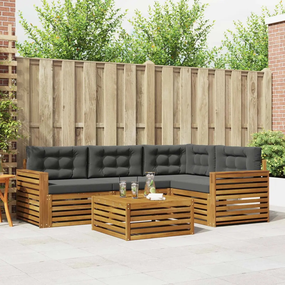Outdoor Sofa Set 5 pcs Garden Furniture Modular Seating with Cushions Terrace