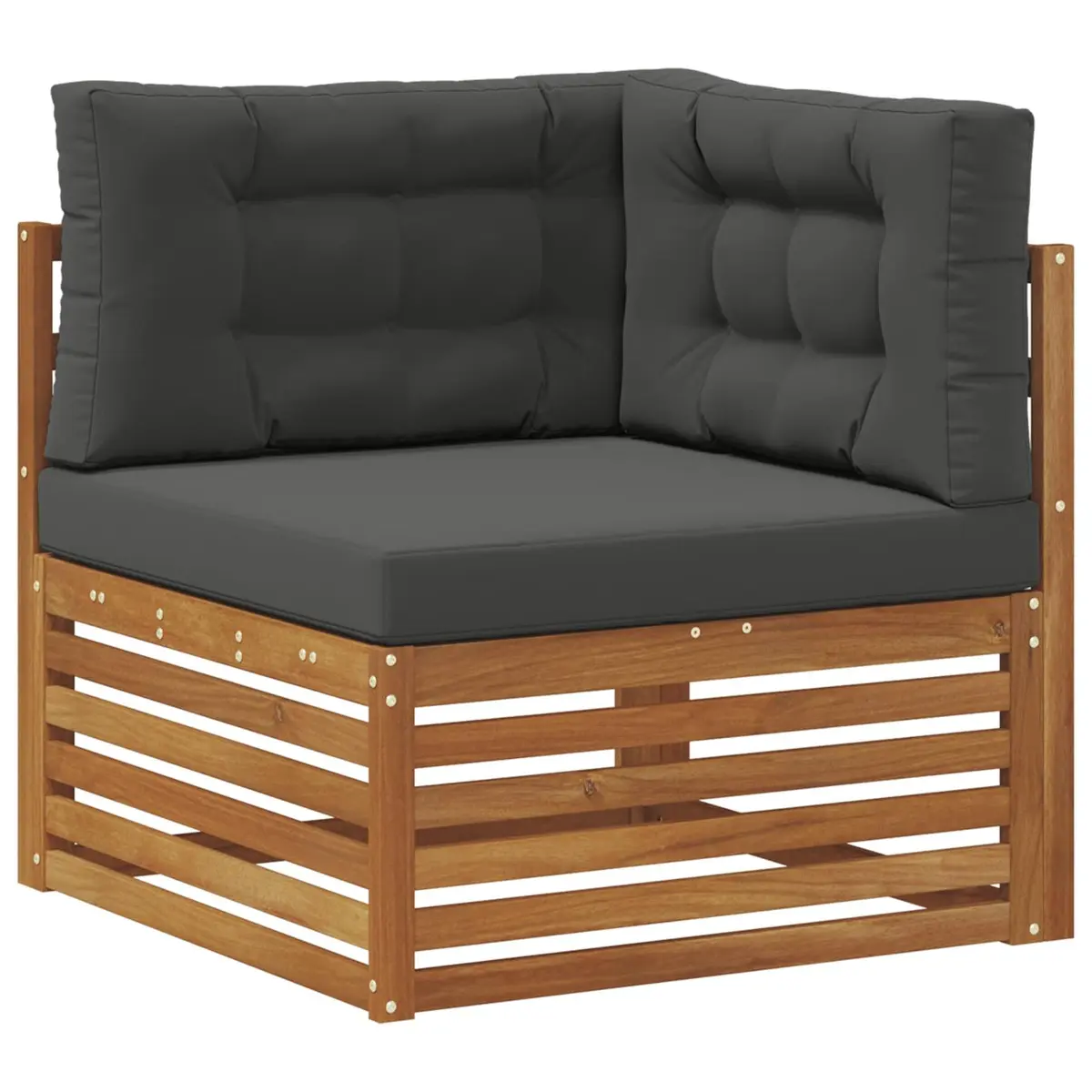Outdoor Sofa Set 5 Pieces Garden Furniture with Cushions Natural Wood Seating