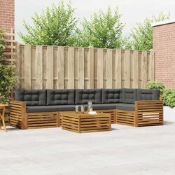 6 Piece Modular Outdoor Sofa Set with Cushions