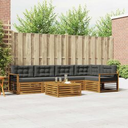 Comfortable 6-Piece Outdoor Sofa Set with Cushions