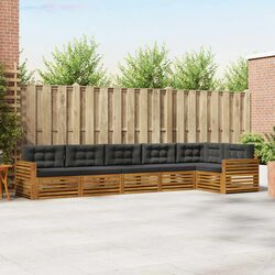 6 Piece Modular Outdoor Sofa Set with Cushions
