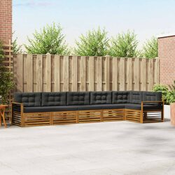 6-Piece Outdoor Sofa Set with Cushions in Brown