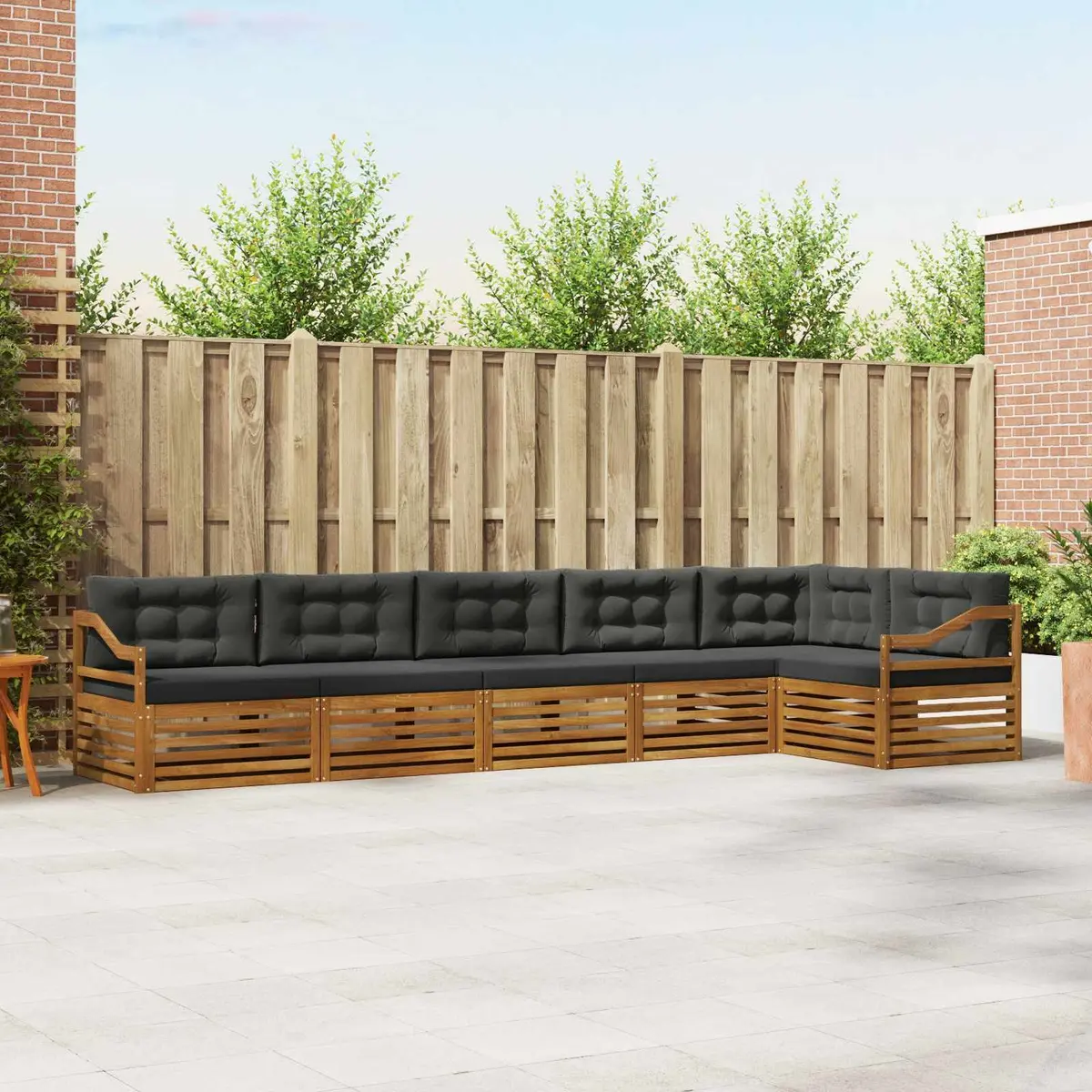 Outdoor Sofa Set 6 Piece Acacia Wood Garden Furniture Modular Lounge Cushion