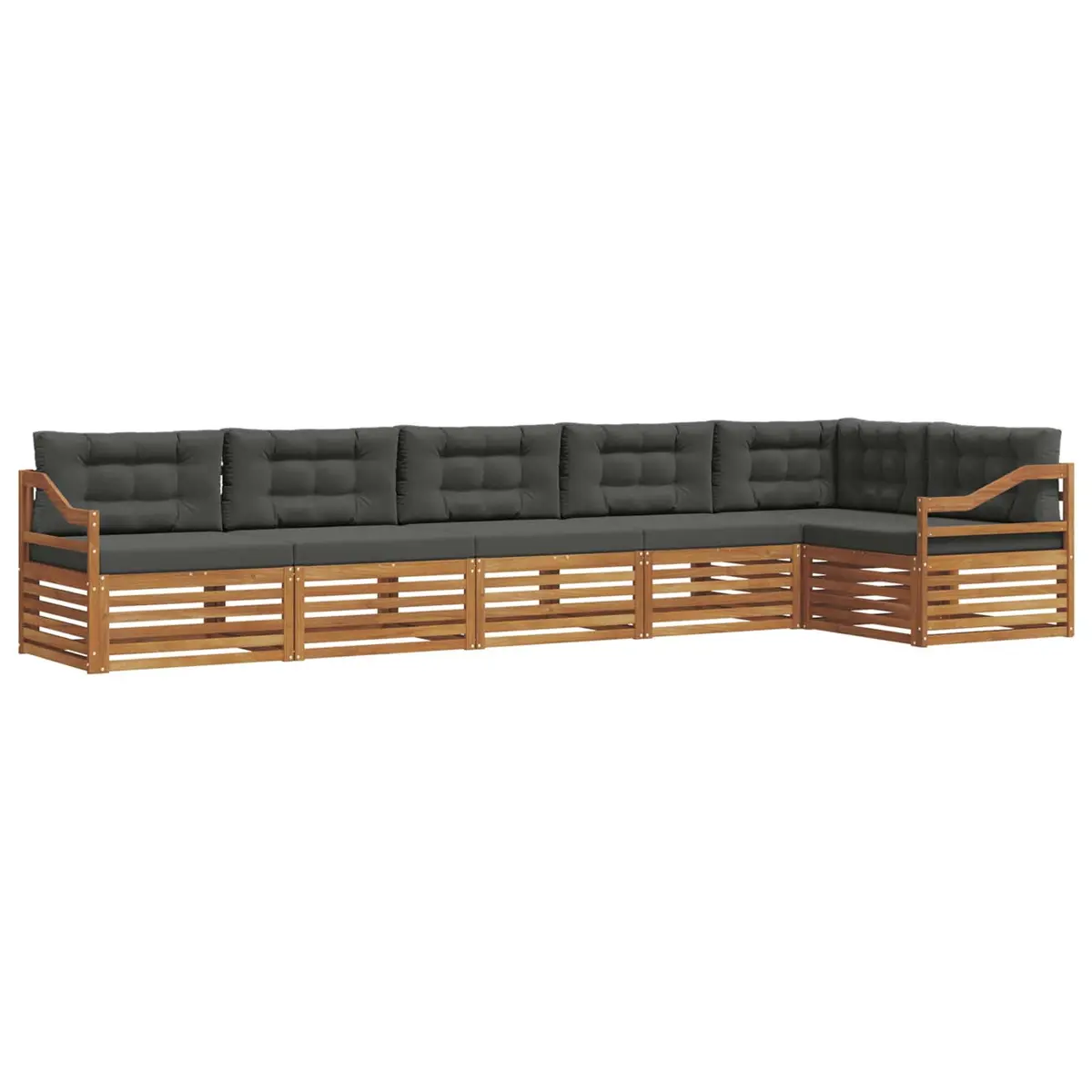 Outdoor Sofa Set 6 Piece Acacia Wood Garden Furniture Modular Lounge Cushion