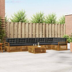 7-Piece Acacia Wood Outdoor Sofa Set for Relaxation