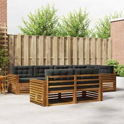 7-Piece Modular Outdoor Sofa Set in Natural Brown