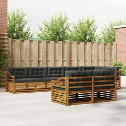 8-Piece Modular Outdoor Sofa Set with Acacia Wood