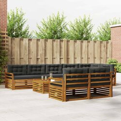 Comfortable 9-Piece Outdoor Sofa Set with Cushions