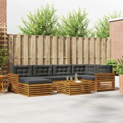 7 Piece Modular Outdoor Sofa Set in Acacia Wood
