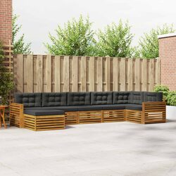 7-Piece Outdoor Sofa Set with Cushions in Brown