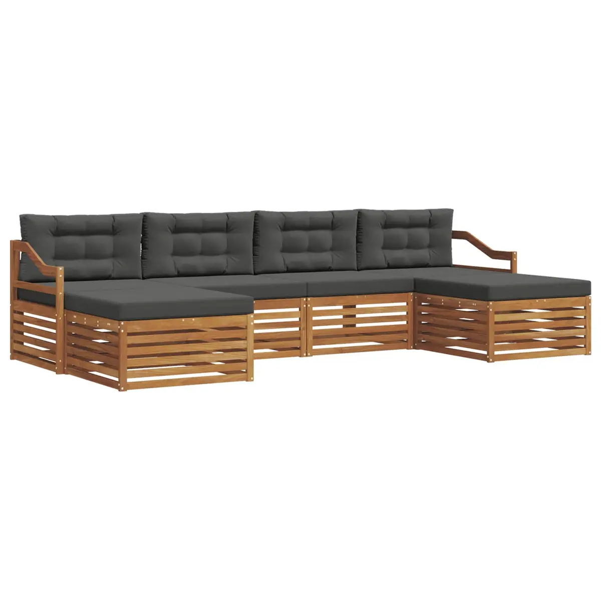 Outdoor Sectional Sofa Set 6 Piece Modular Garden Patio Lounge Furniture