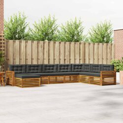 8-Piece Natural Anthracite Outdoor Sofa Set