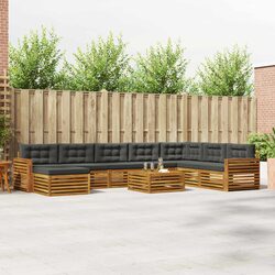 9-Piece Outdoor Sofa Set in Natural Anthracite Acacia Wood