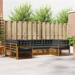 6-Piece Modular Outdoor Sofa Set in Natural Anthracite