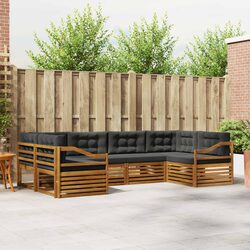 6-Piece Modular Outdoor Sofa Set in Natural and Anthracite