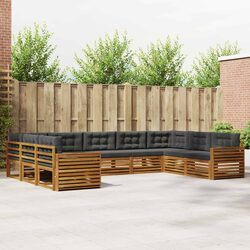 9-Piece Modular Outdoor Sofa Set in Natural and Anthracite