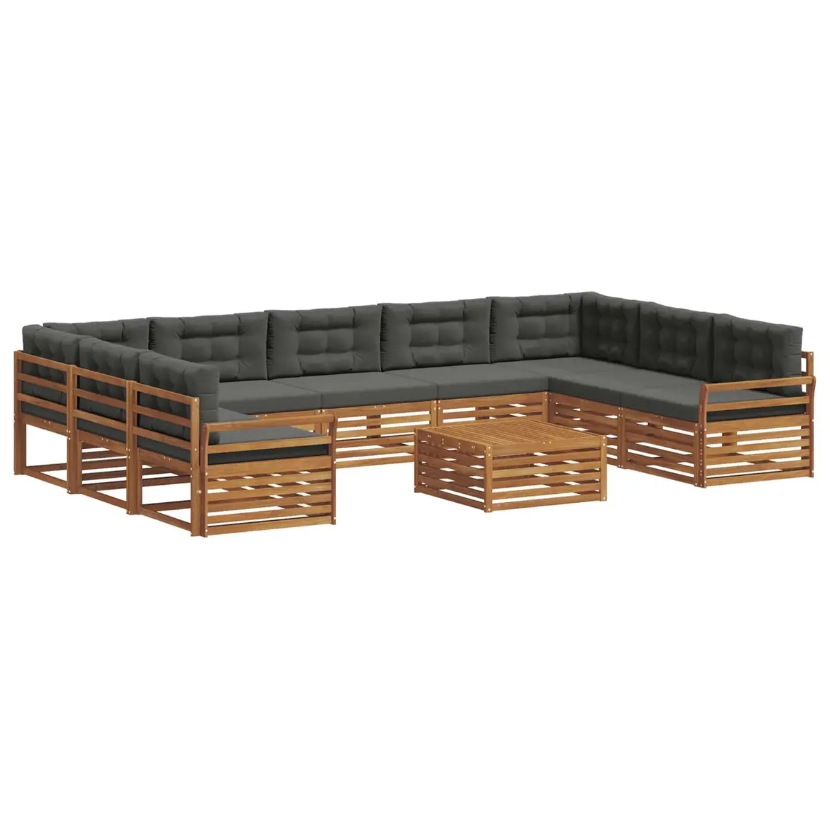 10-Piece Modular Outdoor Sofa Set with Cushions
