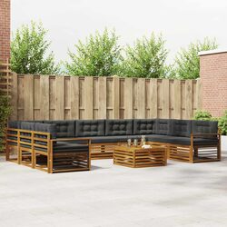 10-Piece Outdoor Sofa Set in Natural Acacia Wood