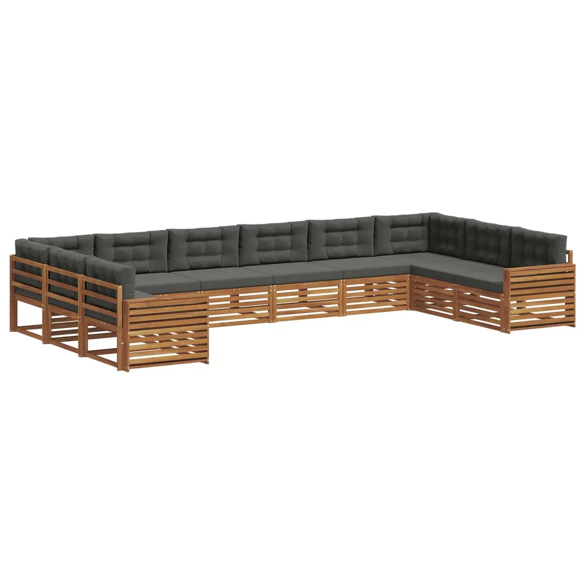 6-Piece Natural Acacia Wood Outdoor Sofa Set
