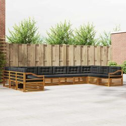 10-Piece Outdoor Sofa Set in Natural Acacia Wood