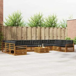 11-Piece Outdoor Sofa Set in Solid Acacia Wood