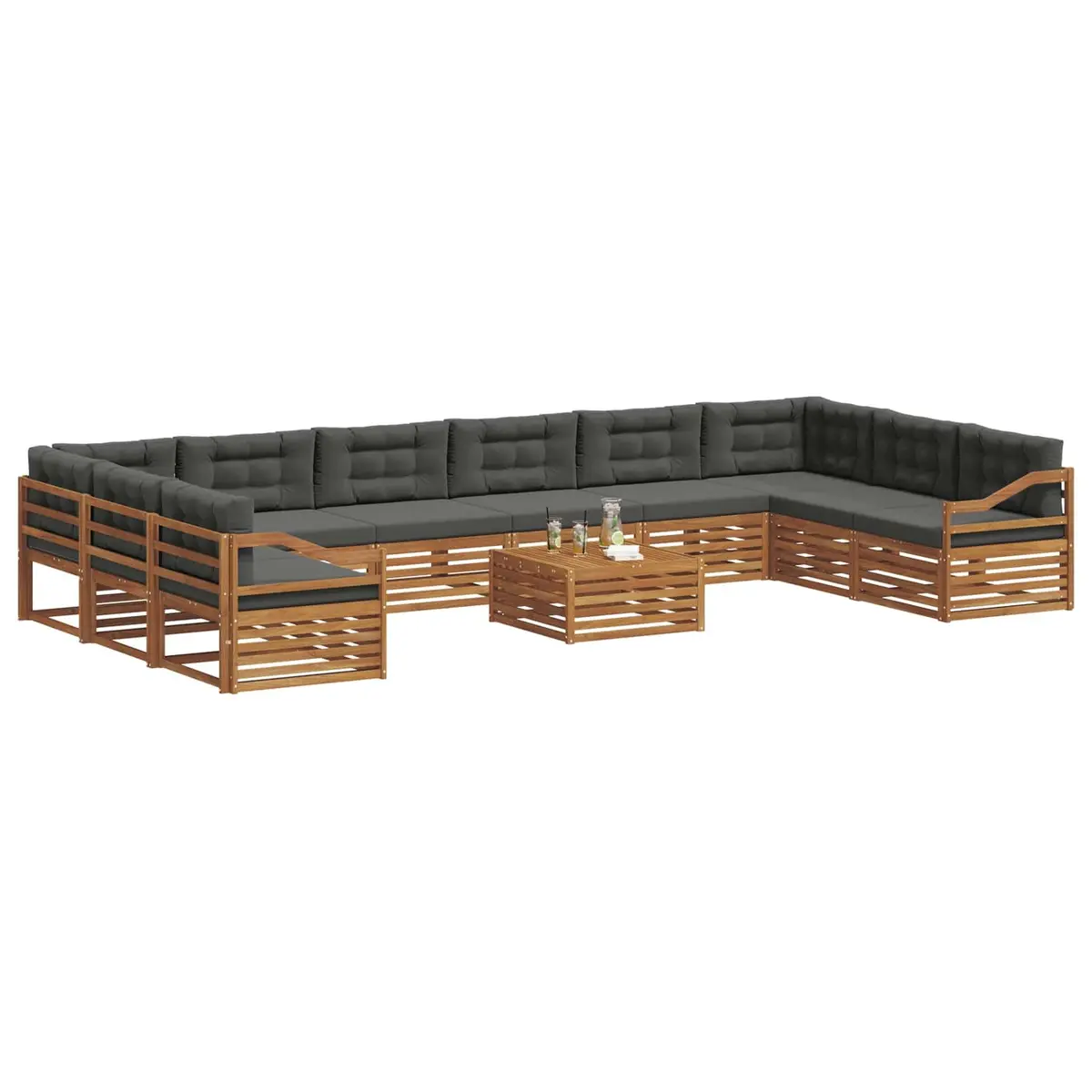 Natural Anthracite 11-Piece Outdoor Sofa Set