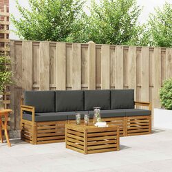 5-Piece Outdoor Sofa Set in Natural Anthracite Wood