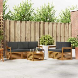 6 Piece Outdoor Sofa Set in Solid Acacia Wood