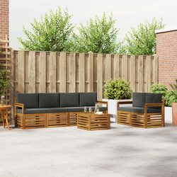 7-Piece Natural Anthracite Outdoor Sofa Set