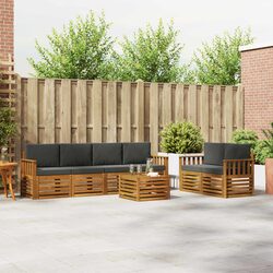 7-Piece Outdoor Sofa Set in Natural and Anthracite