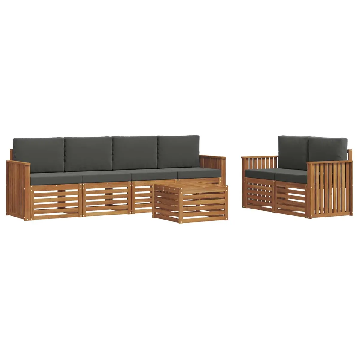 Outdoor Sofa Set 7 Pieces Garden Furniture Patio Lounge Acacia Wood Natural
