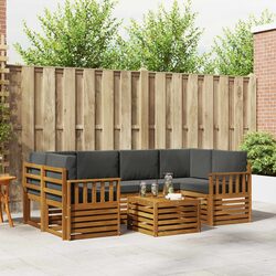 7-Piece Modular Outdoor Sofa Set in Natural Anthracite