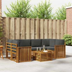 7-Piece Outdoor Sofa Set in Natural Anthracite