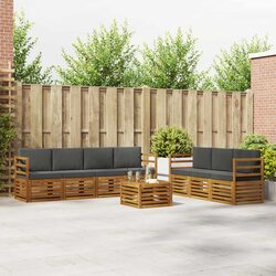 8-Piece Outdoor Sofa Set with Acacia Wood in Natural