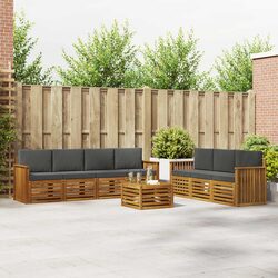 8-Piece Modular Outdoor Sofa Set in Natural and Anthracite