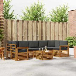 8-Piece Modular Outdoor Sofa Set with Acacia Wood