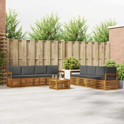 9-Piece Outdoor Sofa Set in Solid Acacia Wood
