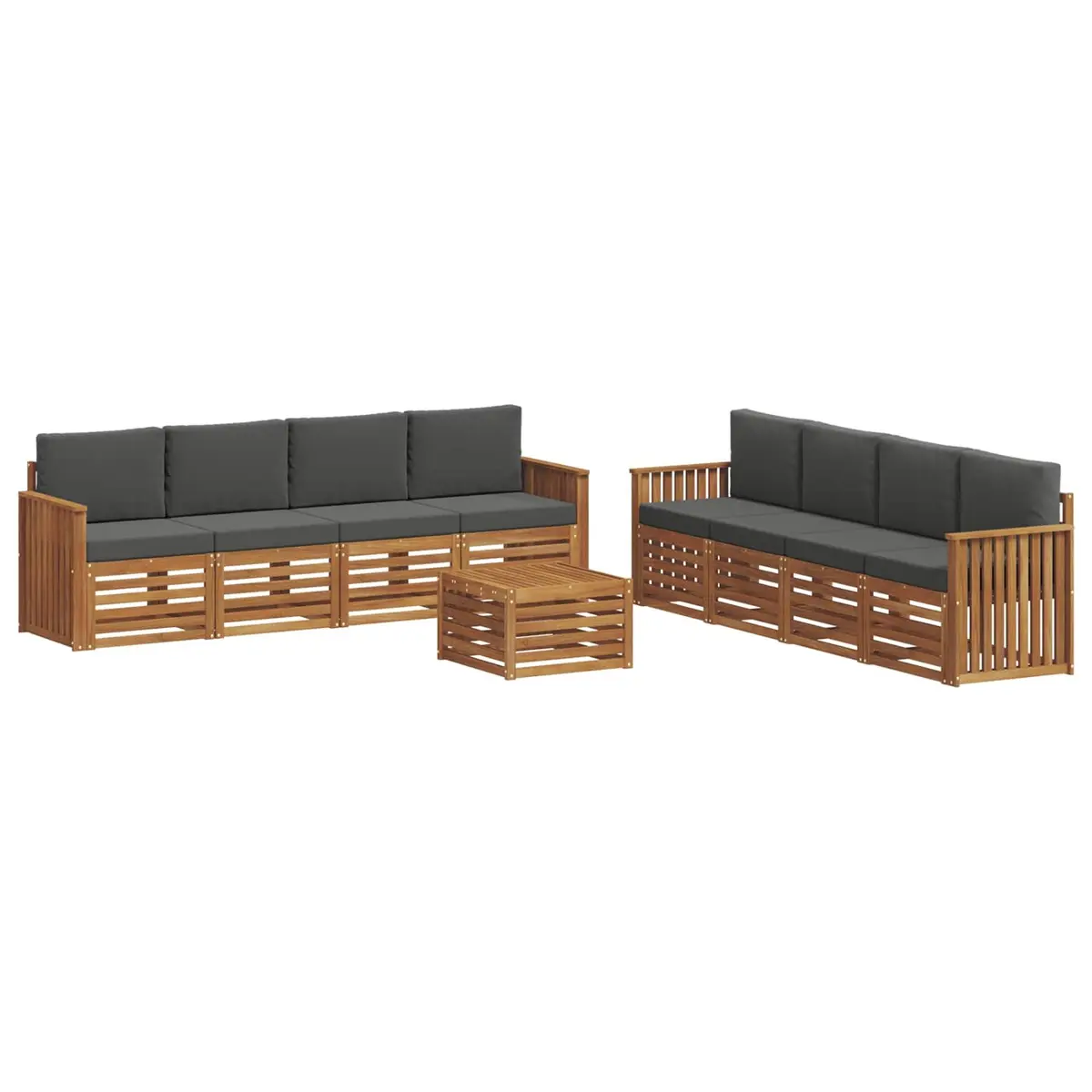 Outdoor Sofa Set 9 Piece Acacia Wood Garden Furniture Modular Lounge Patio