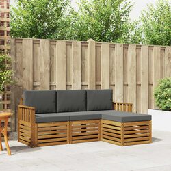 4-Piece Outdoor Sofa Set in Natural Anthracite
