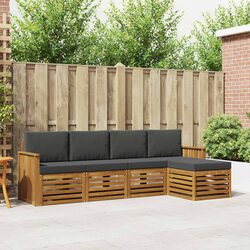 5-Piece Sectional Outdoor Sofa Set in Natural Anthracite