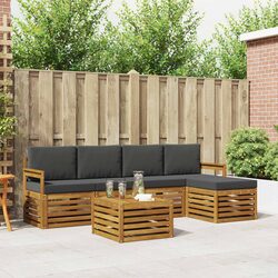 6-Piece Modular Outdoor Sofa Set with Cushions