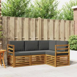 4-Piece Outdoor Sofa Set in Natural Anthracite