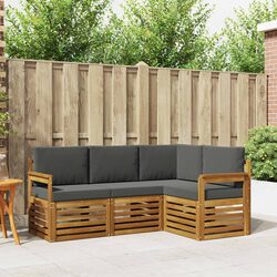 4-Piece Outdoor Sofa Set in Natural Anthracite