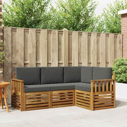 4-Piece Natural Anthracite Outdoor Sofa Set