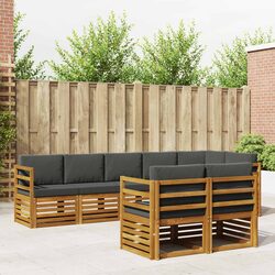 8-Piece Modular Outdoor Sofa Set in Natural Anthracite